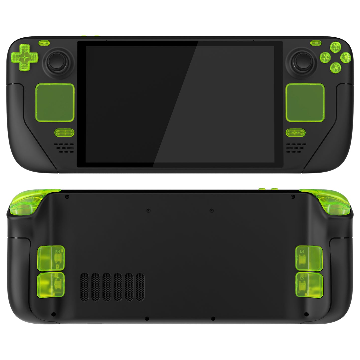 eXtremeRate Replacement Full Set Buttons for Steam Deck OLED - Clear Lime Green
