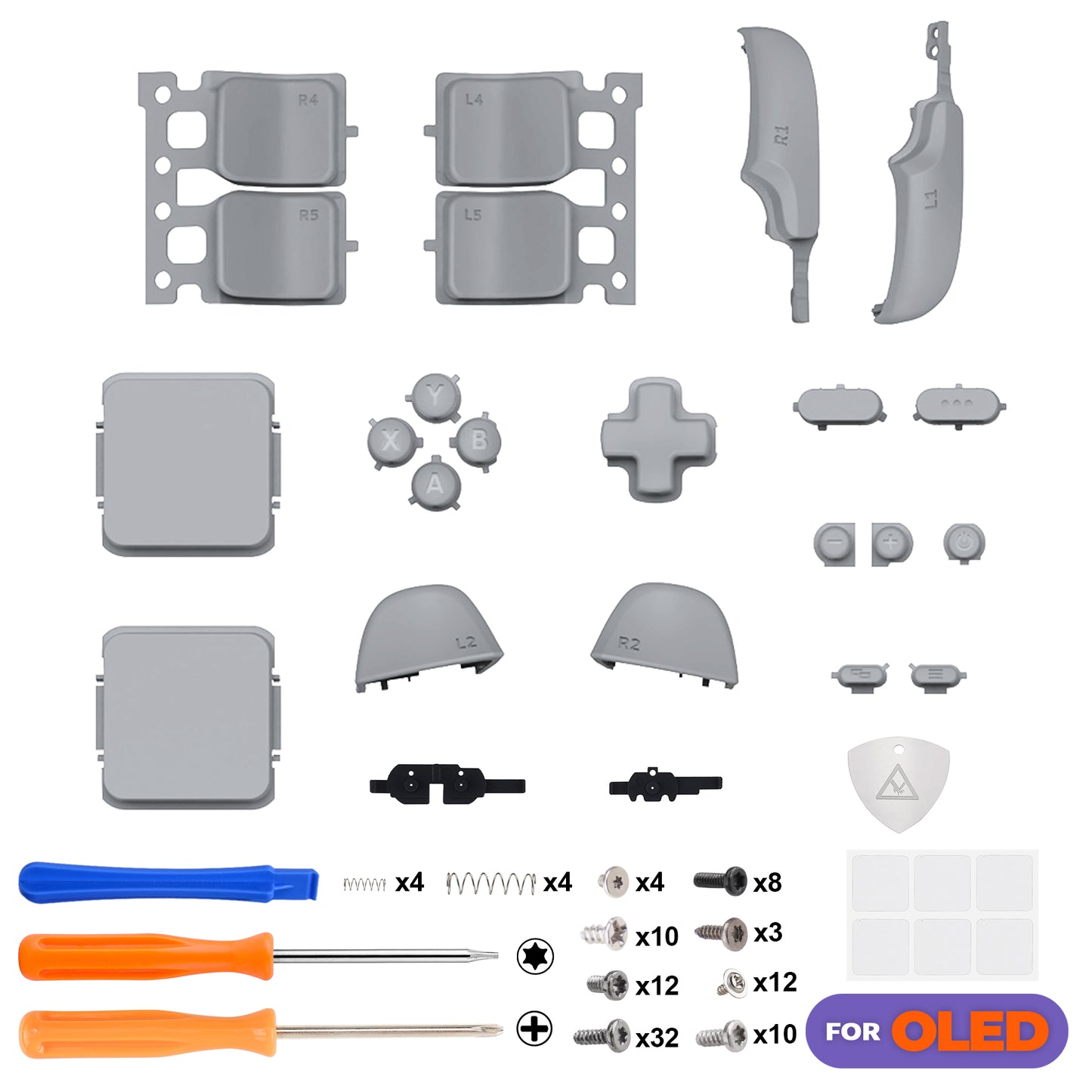 eXtremeRate Replacement Full Set Buttons for Steam Deck OLED - New Hope Gray