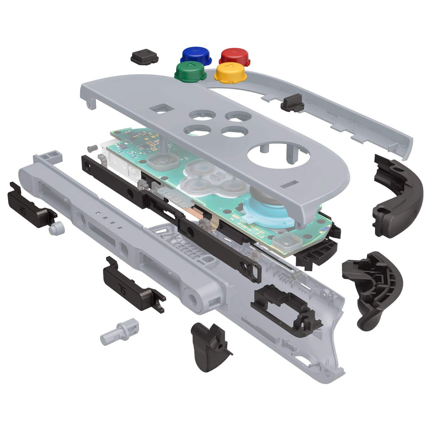 eXtremeRate DIY Replacement Full Set Shell Case with Buttons for Joycon 2 of Nintendo Switch 2 - Deluxe Version - New Hope Gray