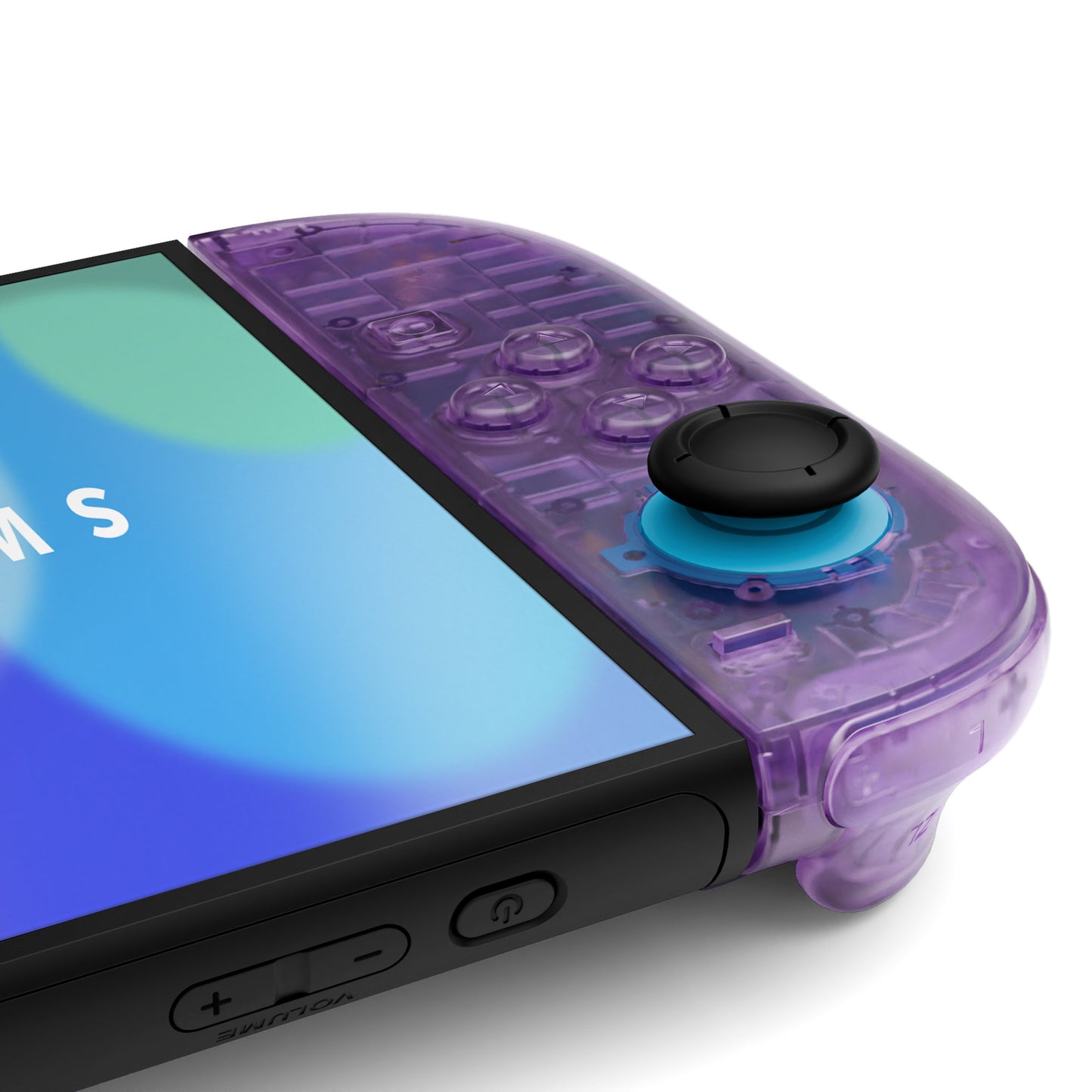 eXtremeRate DIY Replacement Full Set Shell Case with Buttons for Joycon 2 of Nintendo Switch 2 - Deluxe Version - Clear Atomic Purple