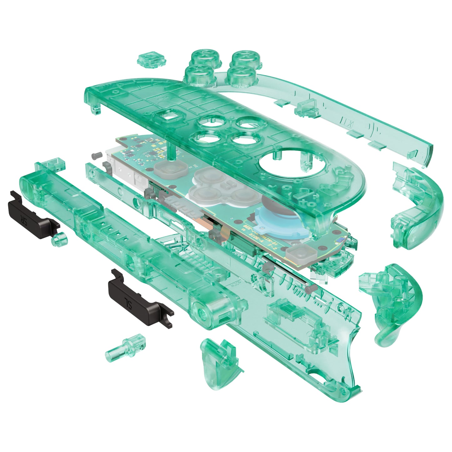 eXtremeRate DIY Replacement Full Set Shell Case with Buttons for Joycon 2 of Nintendo Switch 2 - Deluxe Version - Emerald Green