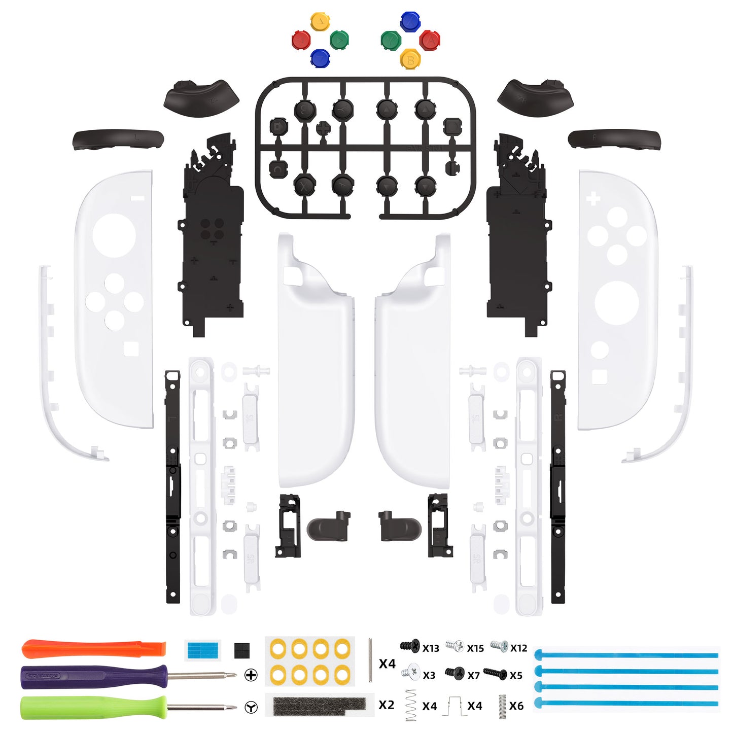 eXtremeRate DIY Replacement Full Set Shell Case with Buttons for Joycon 2 of Nintendo Switch 2 - Deluxe Version - White