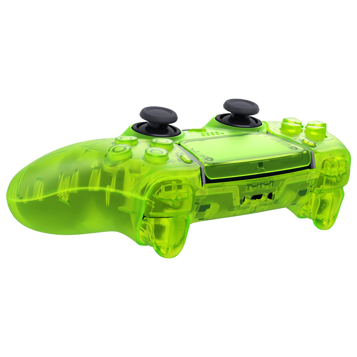 eXtremeRate Replacement Full Set Shells with Buttons Compatible with PS5 Edge Controller - Clear Lime Green
