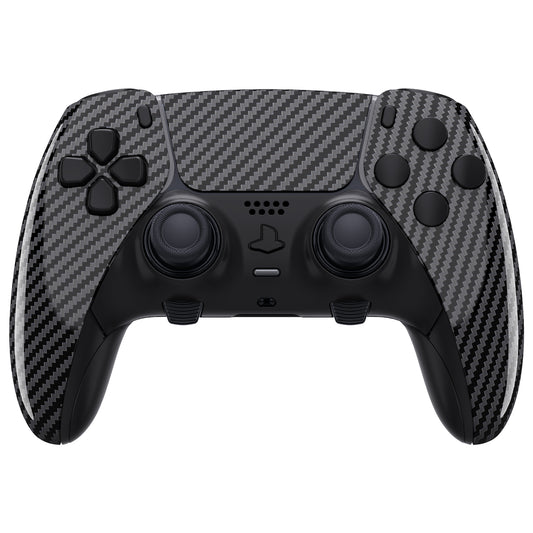 eXtremeRate Replacement Full Set Shells with Buttons Compatible with PS5 Edge Controller - Graphite Carbon Fiber