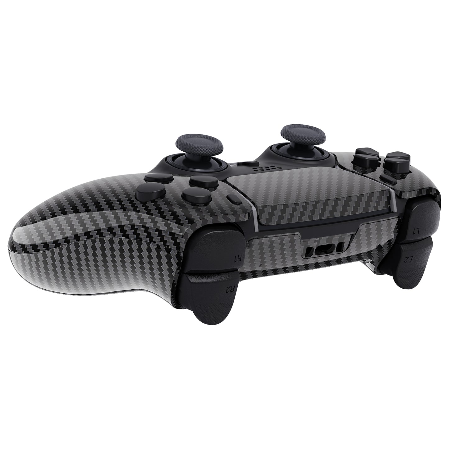 eXtremeRate Replacement Full Set Shells with Buttons Compatible with PS5 Edge Controller - Graphite Carbon Fiber