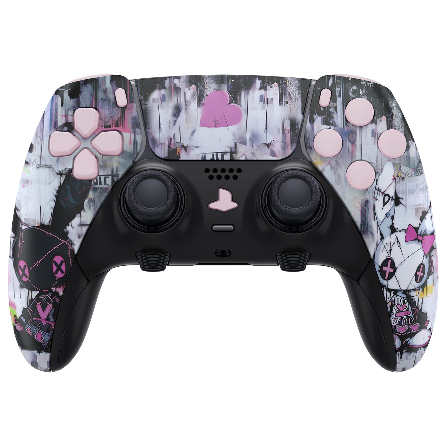eXtremeRate Replacement Full Set Shells with Buttons Compatible with PS5 Edge Controller - Lovely Punky Bunny