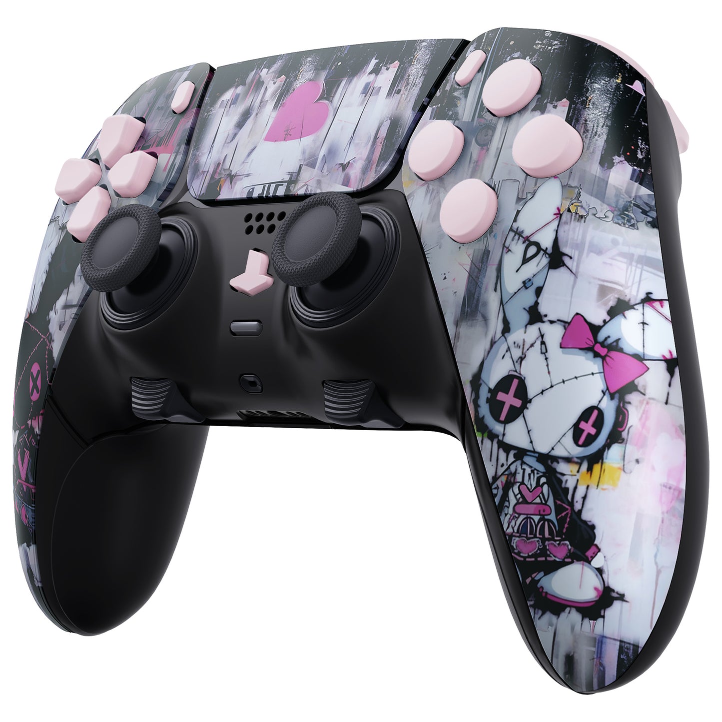 eXtremeRate Replacement Full Set Shells with Buttons Compatible with PS5 Edge Controller - Lovely Punky Bunny