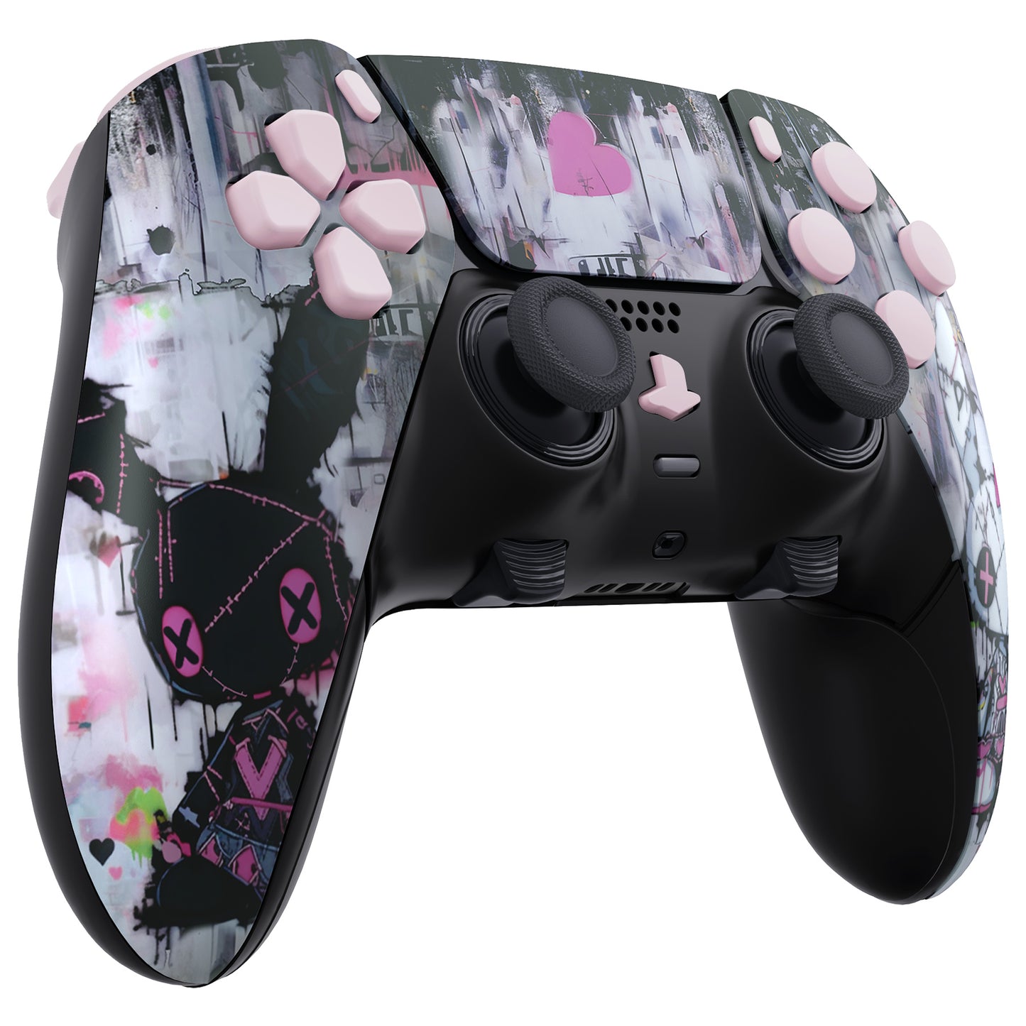 eXtremeRate Replacement Full Set Shells with Buttons Compatible with PS5 Edge Controller - Lovely Punky Bunny
