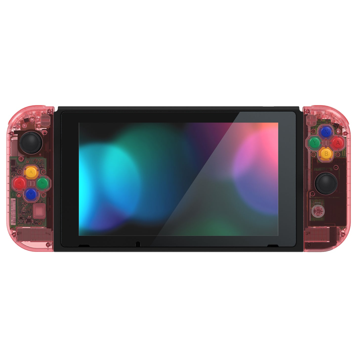 eXtremeRate Replacement Full Set Shells with Buttons for Nintendo Switch - Crystal Cherry Pink