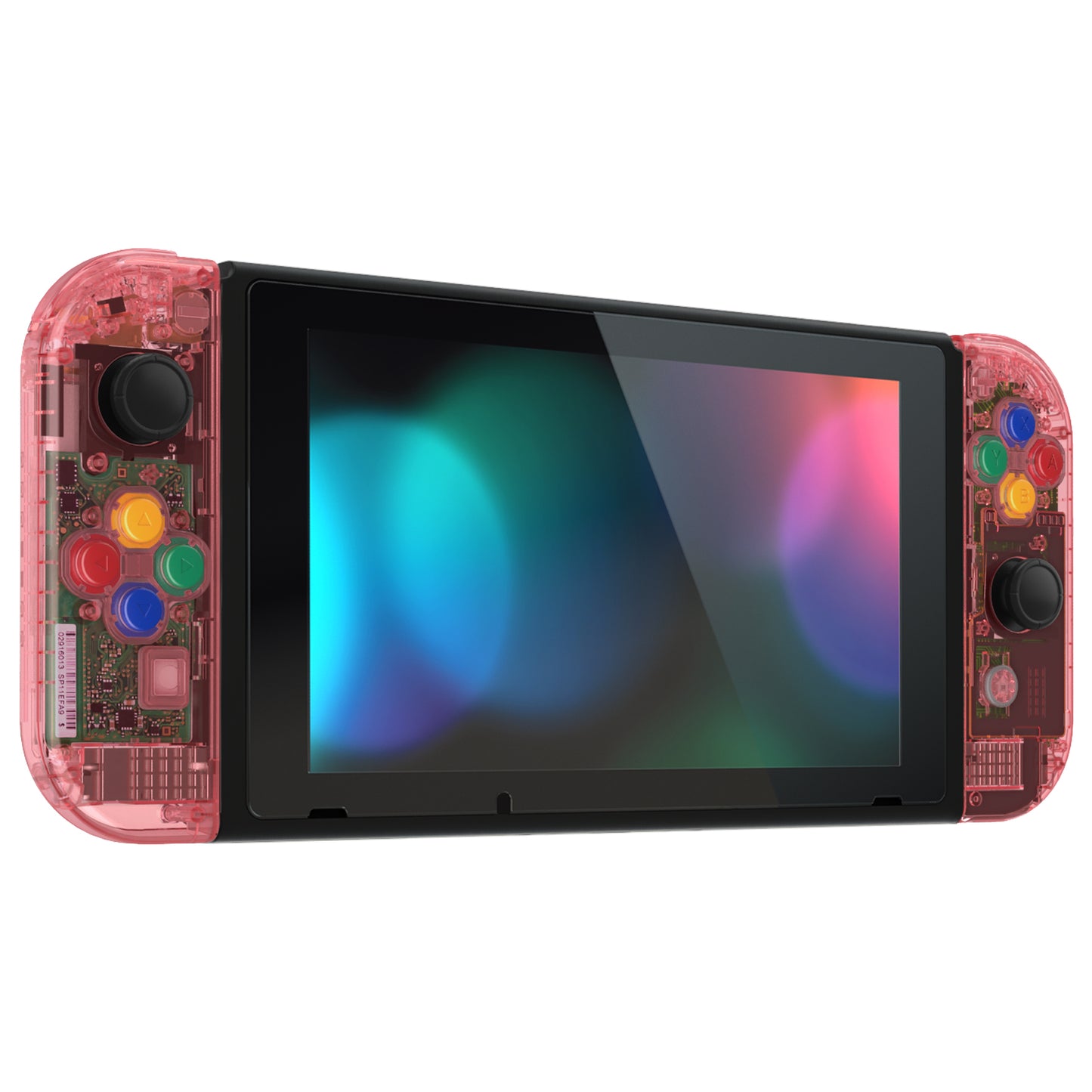 eXtremeRate Replacement Full Set Shells with Buttons for Nintendo Switch - Crystal Cherry Pink