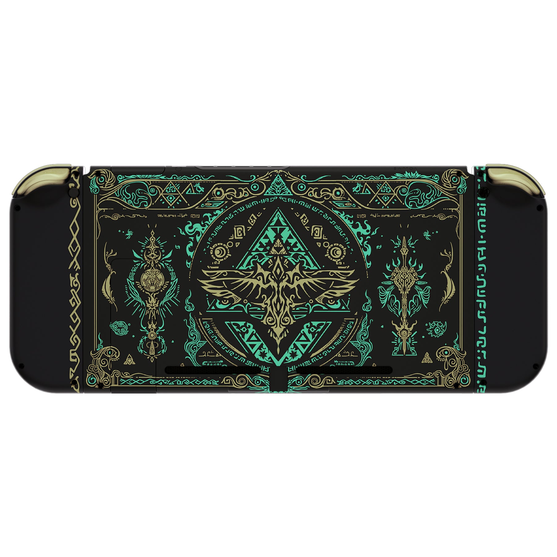 eXtremeRate Replacement Full Set Shells with Buttons for Nintendo Switch - Glow in Dark - Totem of Kingdom Black eXtremeRate