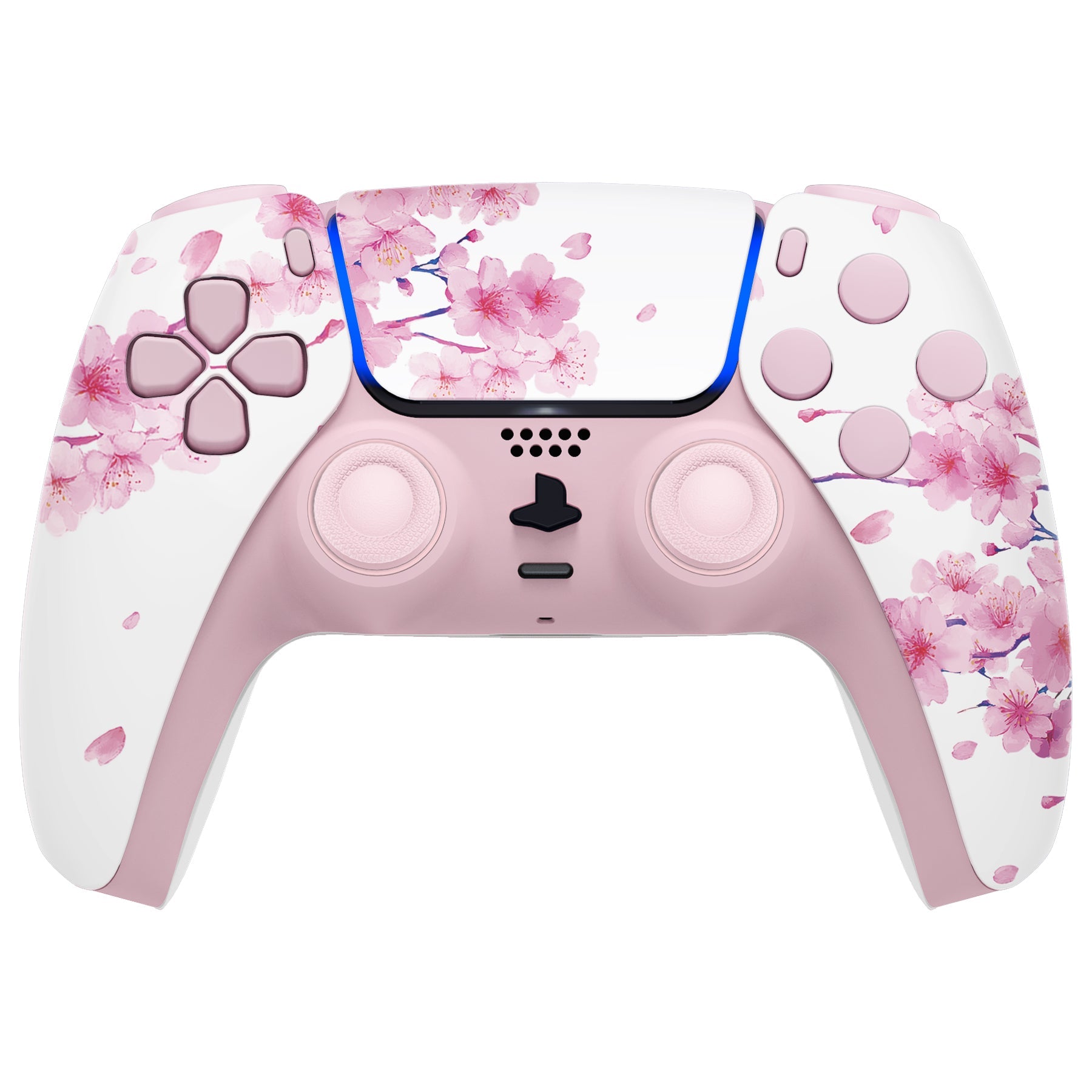 eXtremeRate Replacement Full Set Shells with Buttons Compatible with PS5 Controller BDM-030/040/050 - Cherry Blossom Whisper eXtremeRate