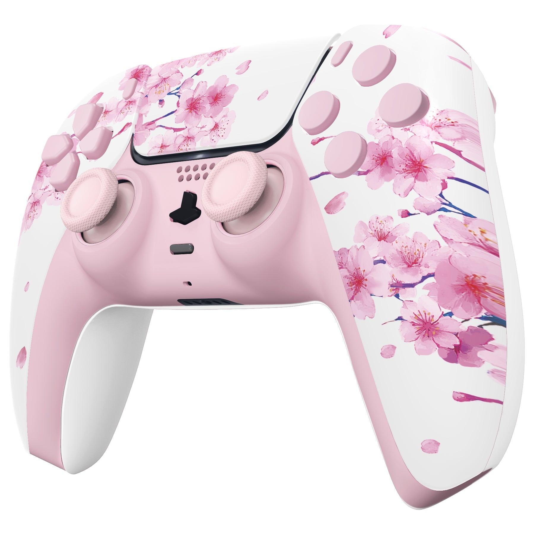 eXtremeRate Replacement Full Set Shells with Buttons Compatible with PS5 Controller BDM-030/040/050 - Cherry Blossom Whisper eXtremeRate