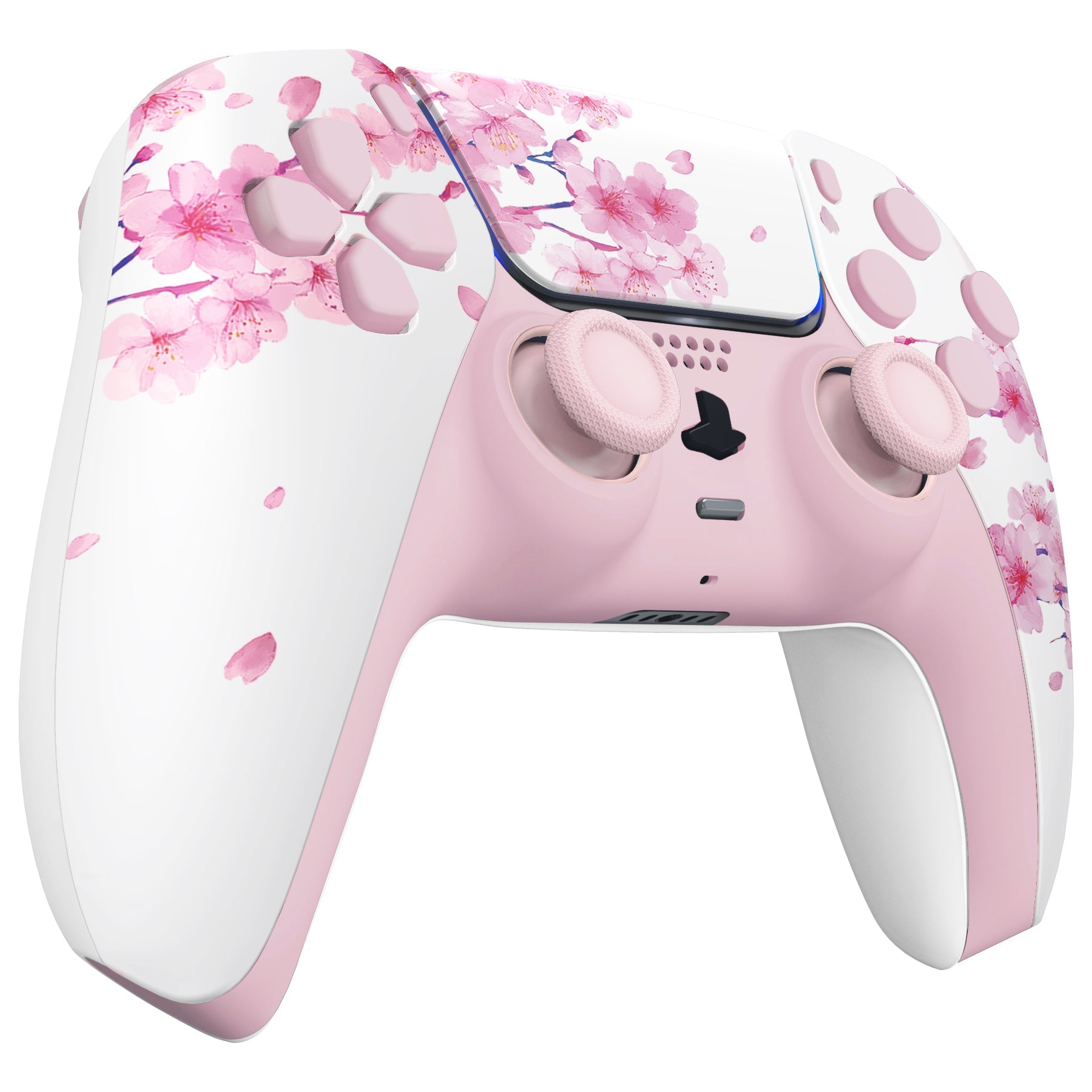 eXtremeRate Replacement Full Set Shells with Buttons Compatible with PS5 Controller BDM-030/040/050 - Cherry Blossom Whisper eXtremeRate