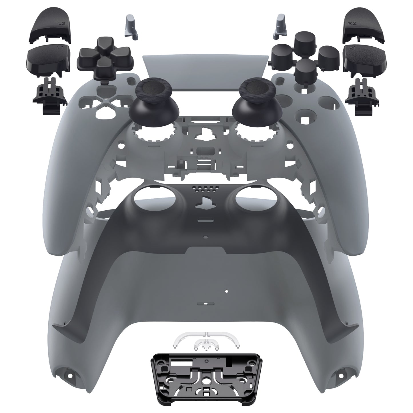 eXtremeRate Replacement Full Set Shells with Buttons Compatible with PS5 Controller BDM-030/040/050 - New Hope Gray