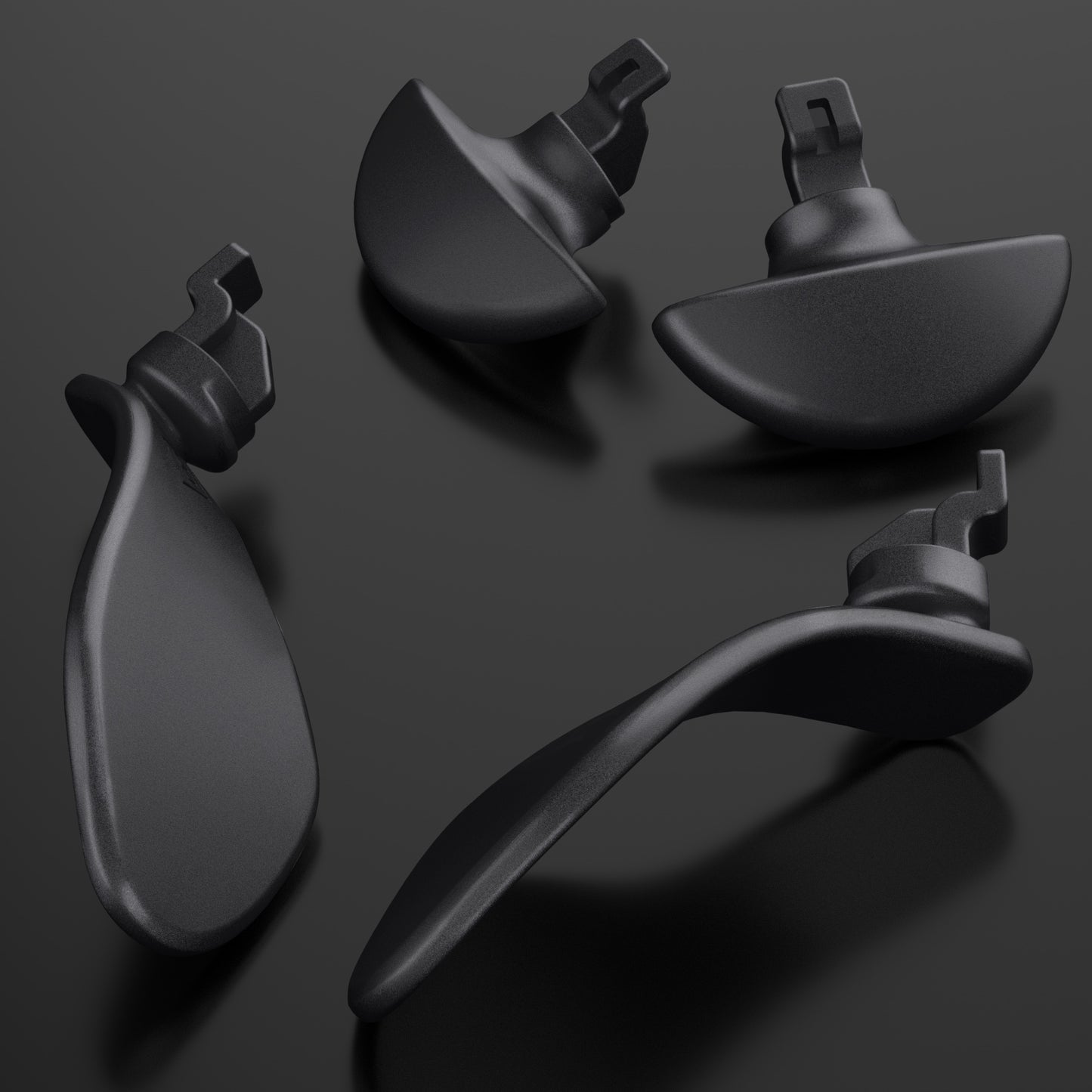 eXtremeRate Replacement Interchangeable 4PCS Metal Back Paddles for PS5 Edge Controller - Metallic Black