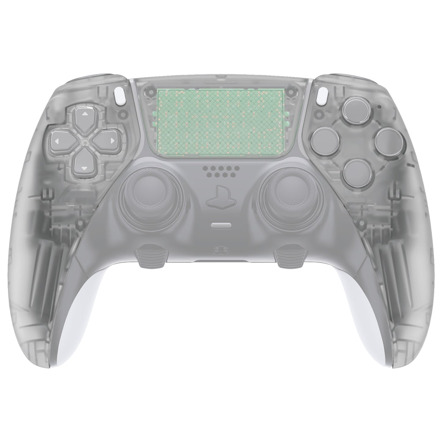 eXtremeRate Replacement Left Right Front Housing Shell with Touchpad Compatible with PS5 Edge Controller - Glow in Dark - Green