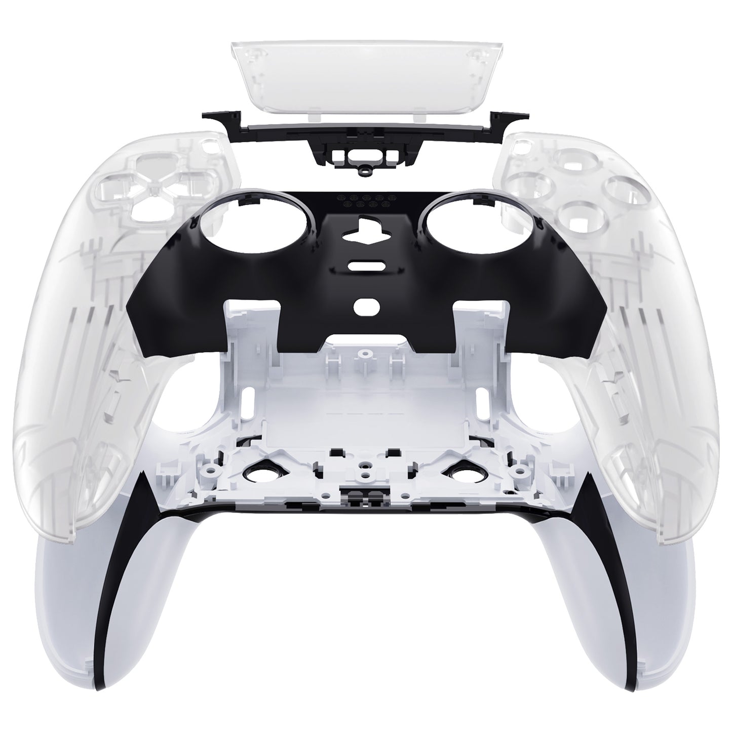 eXtremeRate Replacement Left Right Front Housing Shell with Touchpad Compatible with PS5 Edge Controller - Glow in Dark - Green