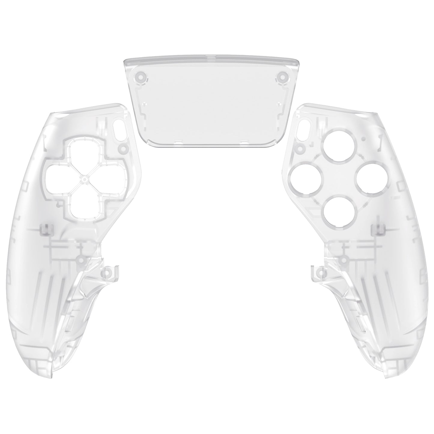 eXtremeRate Replacement Left Right Front Housing Shell with Touchpad Compatible with PS5 Edge Controller - Glow in Dark - Green