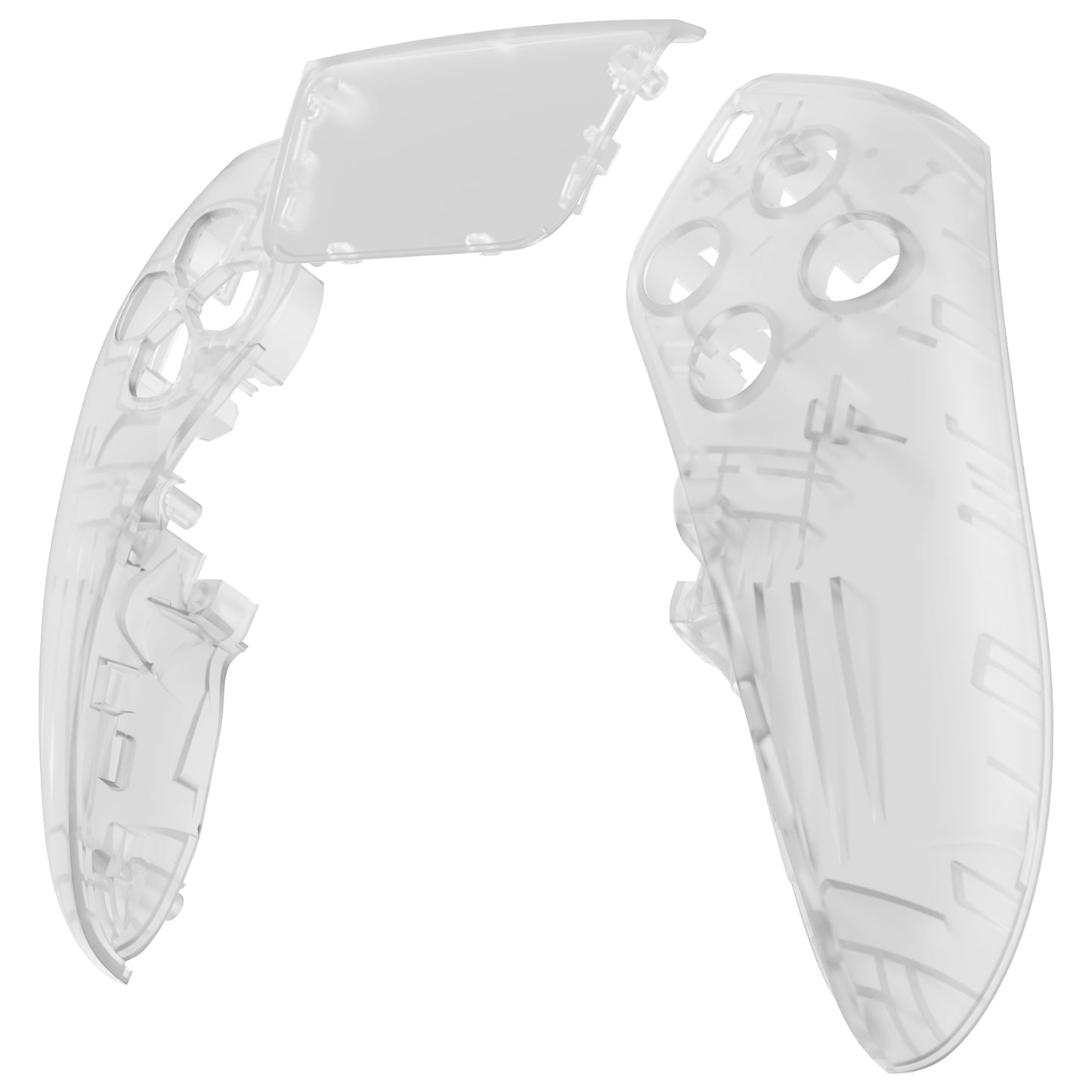 eXtremeRate Replacement Left Right Front Housing Shell with Touchpad Compatible with PS5 Edge Controller - Glow in Dark - Green
