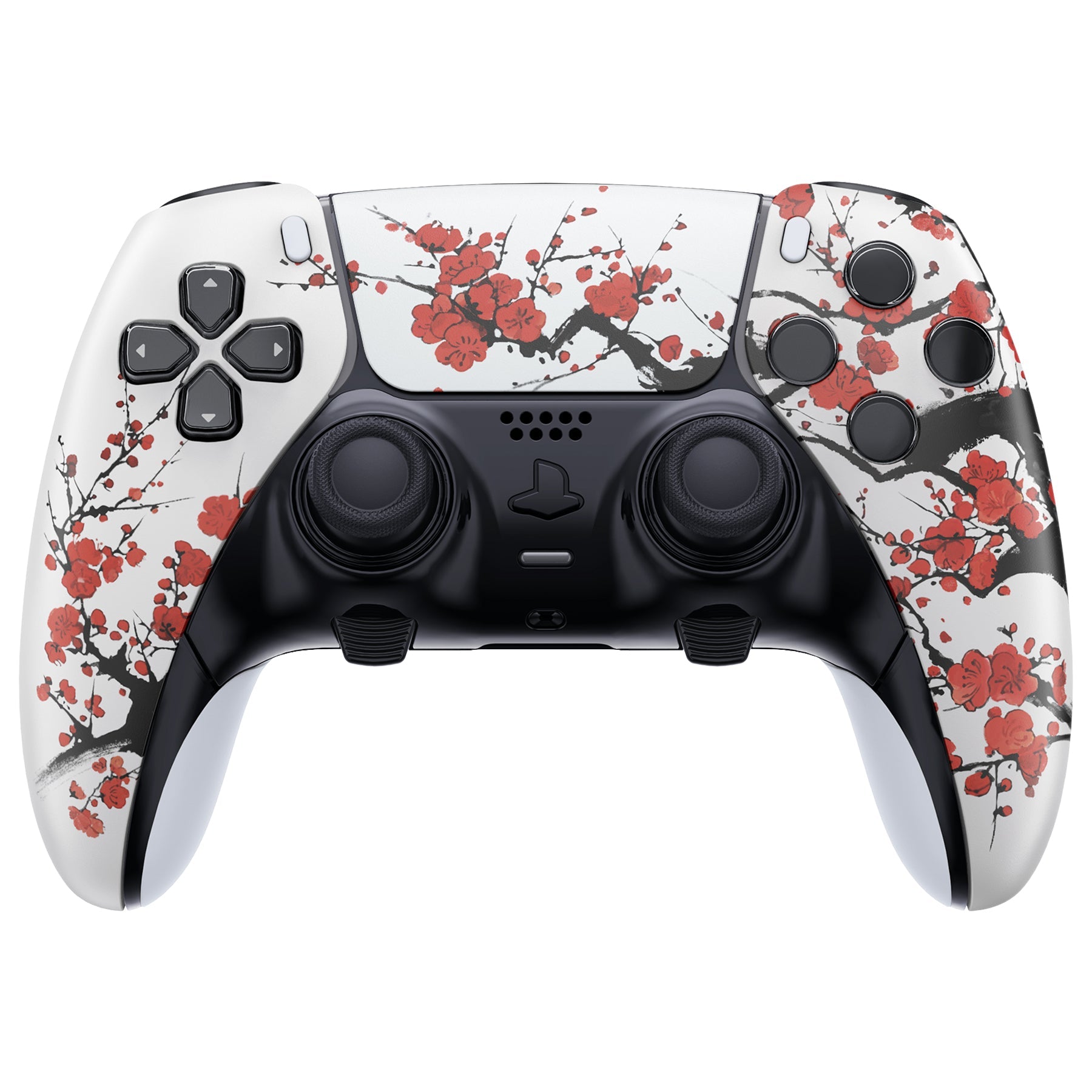 eXtremeRate Replacement Left Right Front Housing Shell with Touchpad Compatible with PS5 Edge Controller - Winter Blossom eXtremeRate