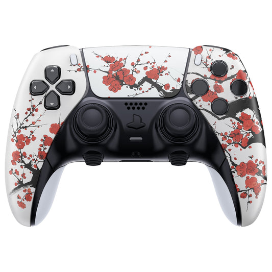 eXtremeRate Replacement Left Right Front Housing Shell with Touchpad Compatible with PS5 Edge Controller - Winter Blossom eXtremeRate