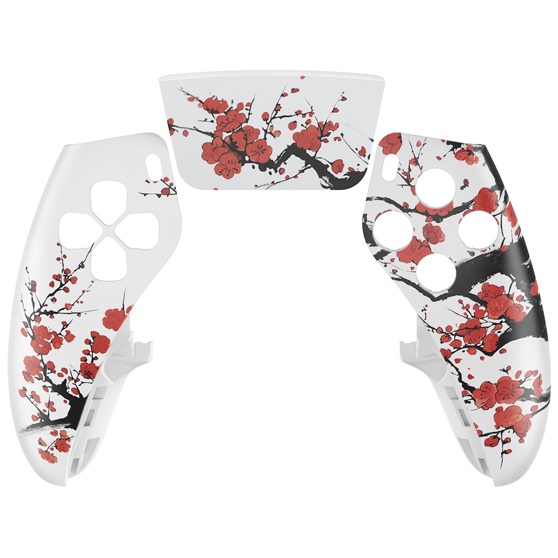 eXtremeRate Replacement Left Right Front Housing Shell with Touchpad Compatible with PS5 Edge Controller - Winter Blossom eXtremeRate
