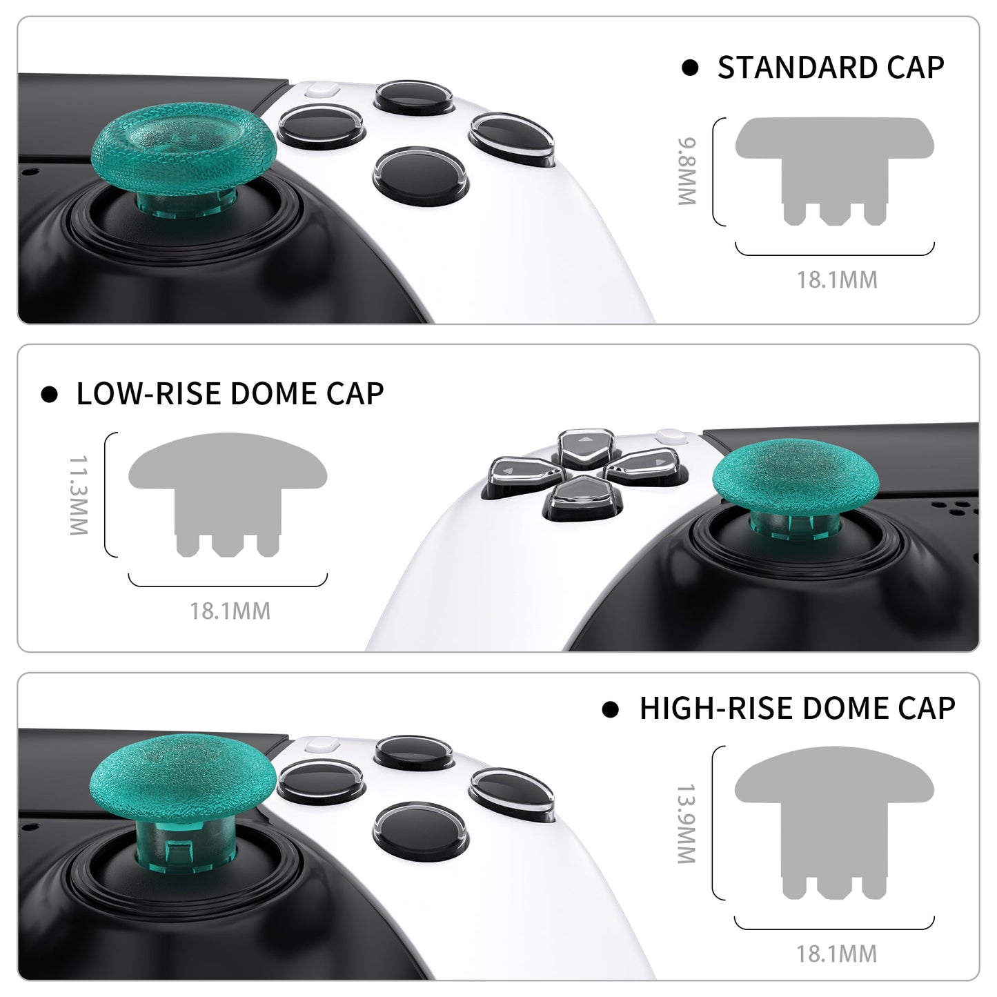 eXtremeRate Replacement Swappable Thumbsticks for PS5 Edge Controller - Emerald Green eXtremeRate