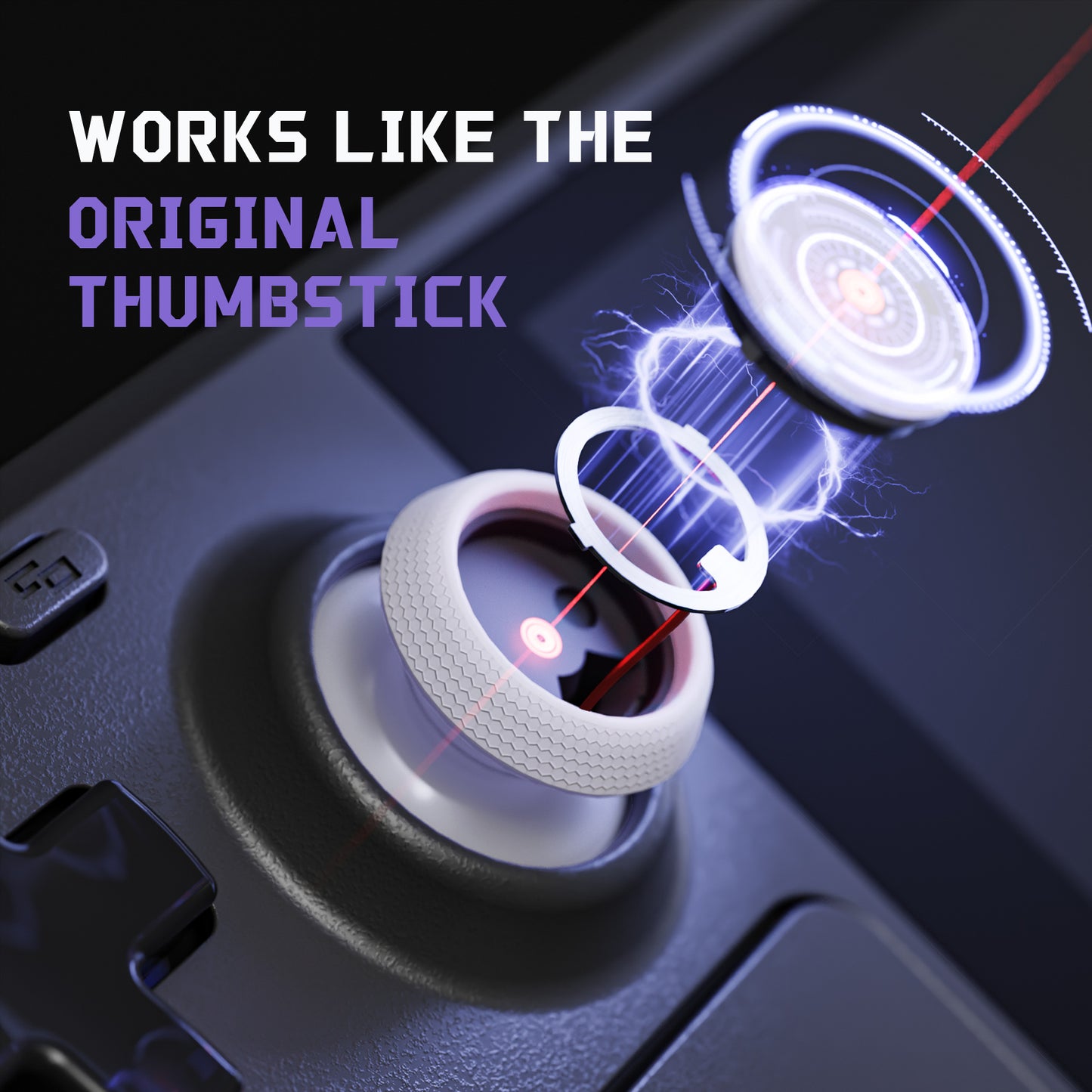 eXtremeRate Replacement Thumbsticks with Original Touch Sensing for Steam Deck LCD & OLED - Frosted White
