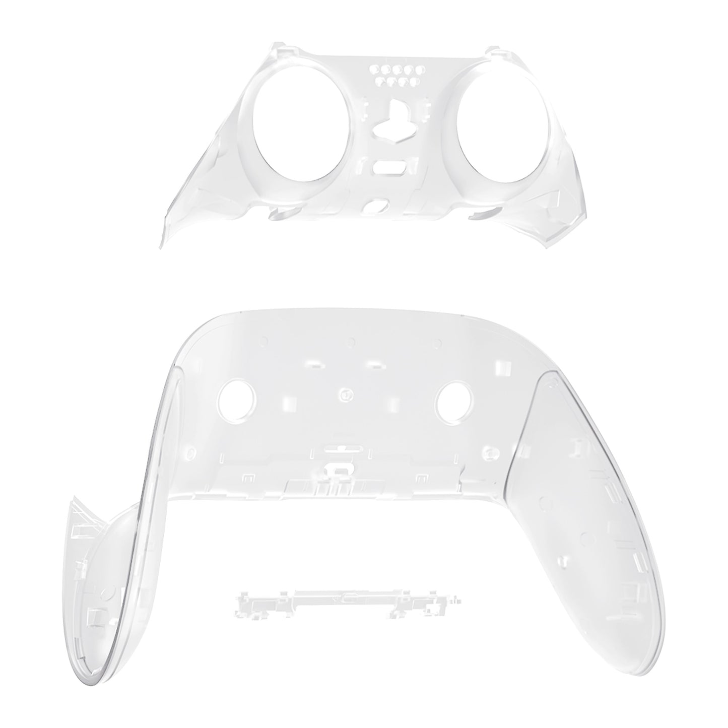 eXtremeRate Replacement Top Bottom Decorative Trim Shell Compatible with PS5 Edge Controller - Glow in Dark - Green