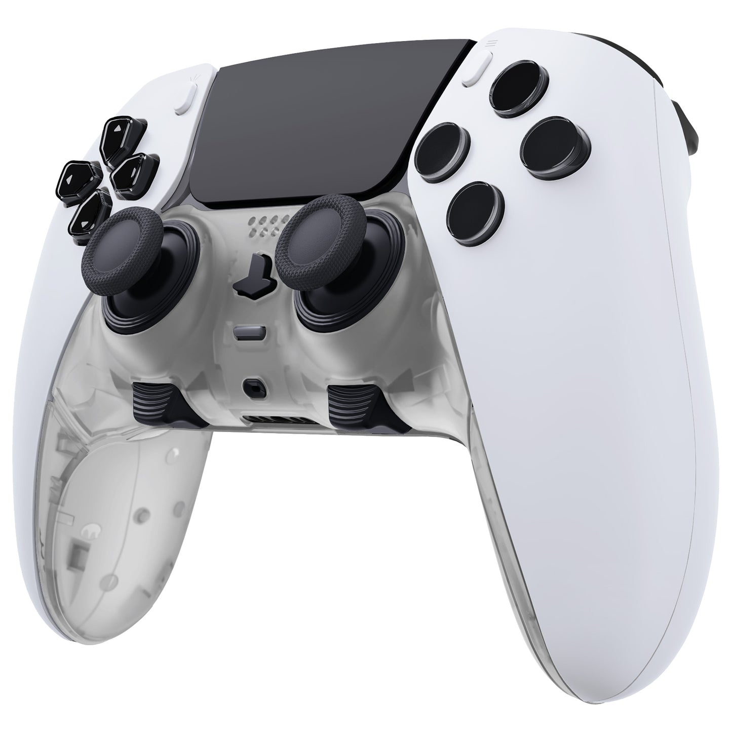 eXtremeRate Replacement Top Bottom Decorative Trim Shell Compatible with PS5 Edge Controller - Glow in Dark - Green