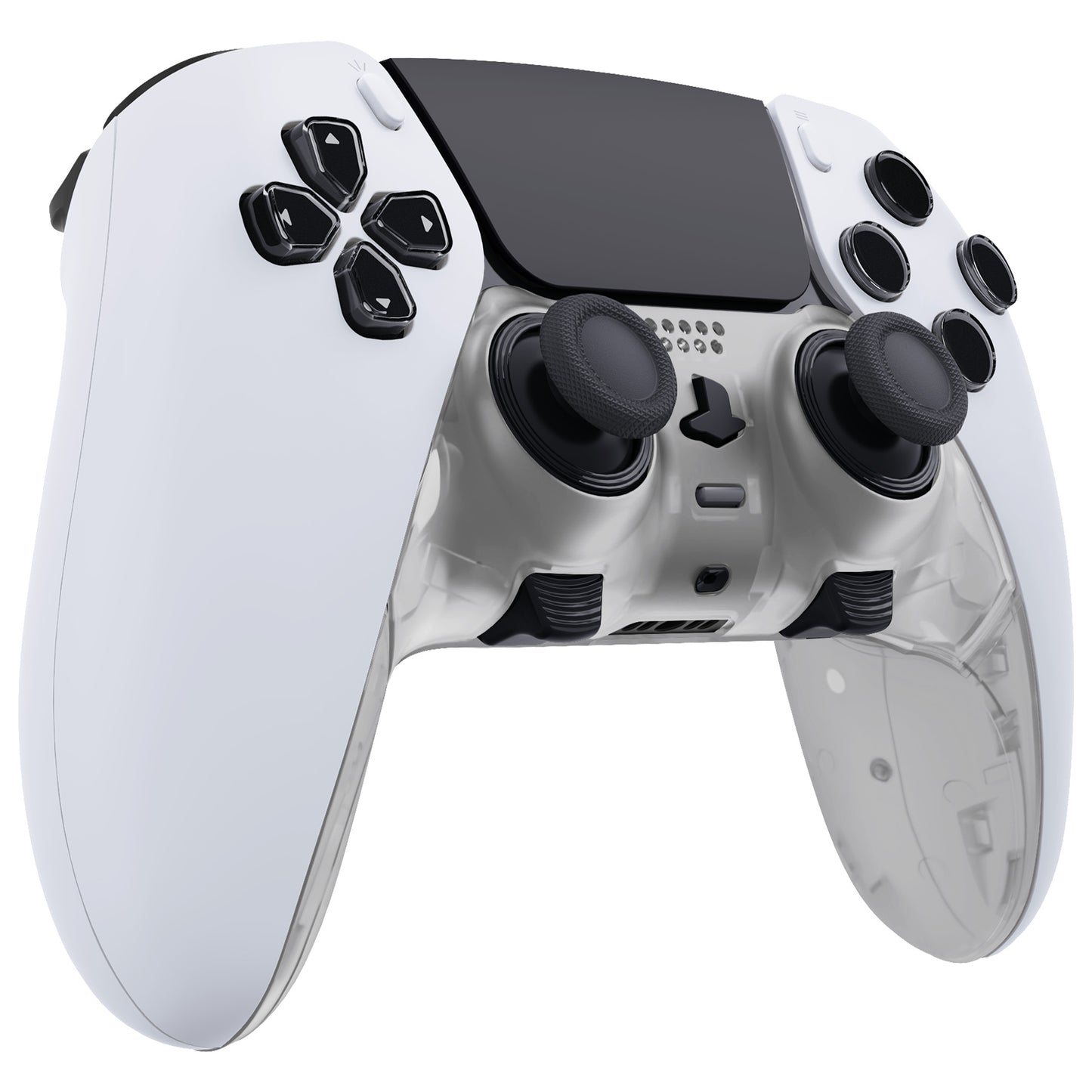 eXtremeRate Replacement Top Bottom Decorative Trim Shell Compatible with PS5 Edge Controller - Glow in Dark - Green