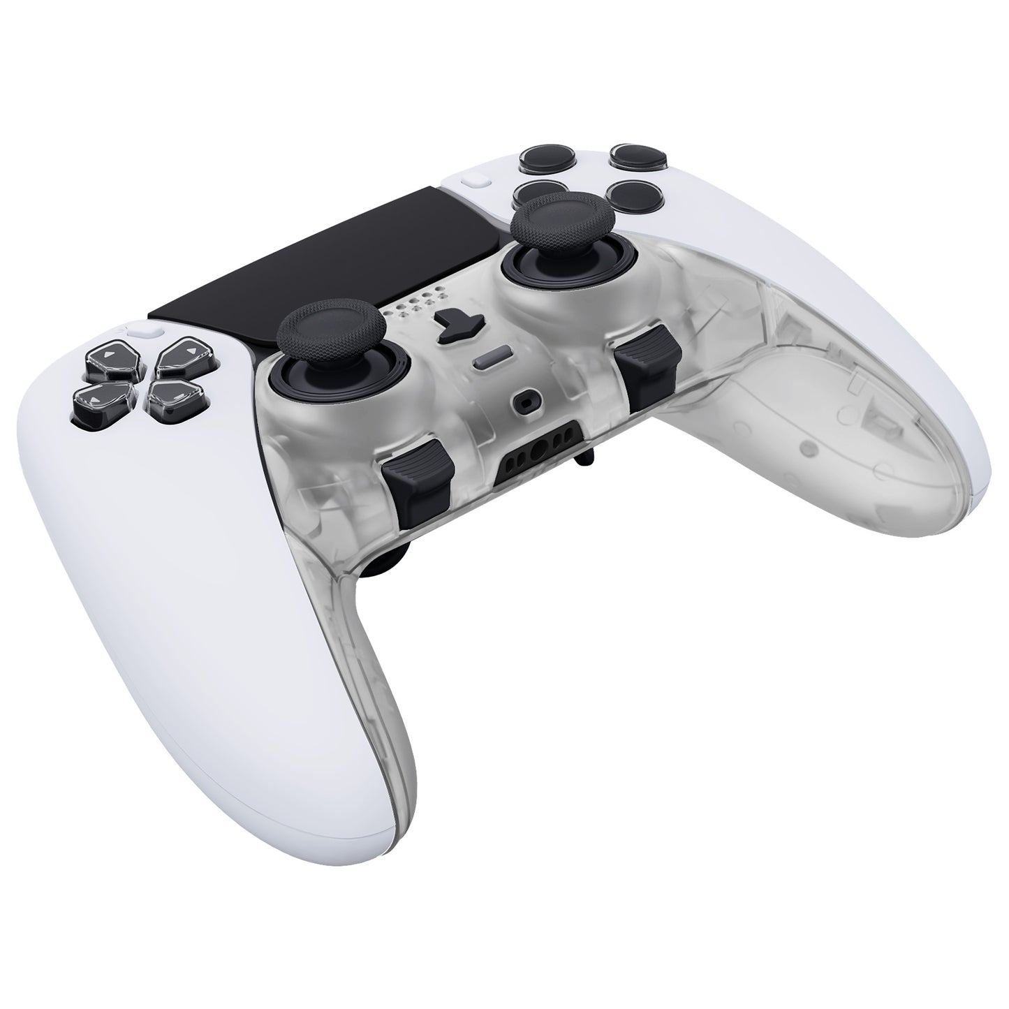 eXtremeRate Replacement Top Bottom Decorative Trim Shell Compatible with PS5 Edge Controller - Glow in Dark - Green