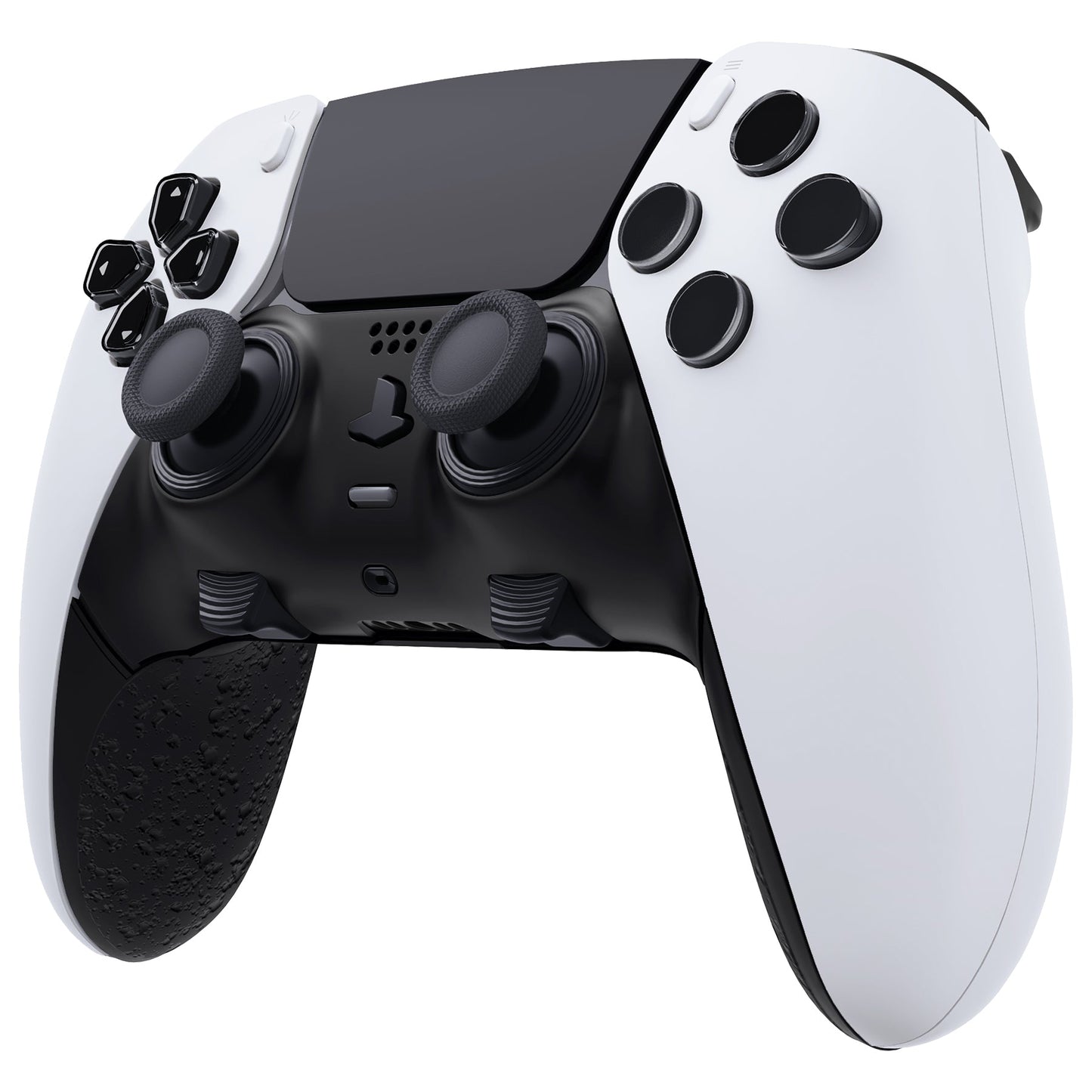 eXtremeRate Replacement Top Bottom Decorative Trim Shell Compatible with PS5 Edge Controller - Textured Black eXtremeRate