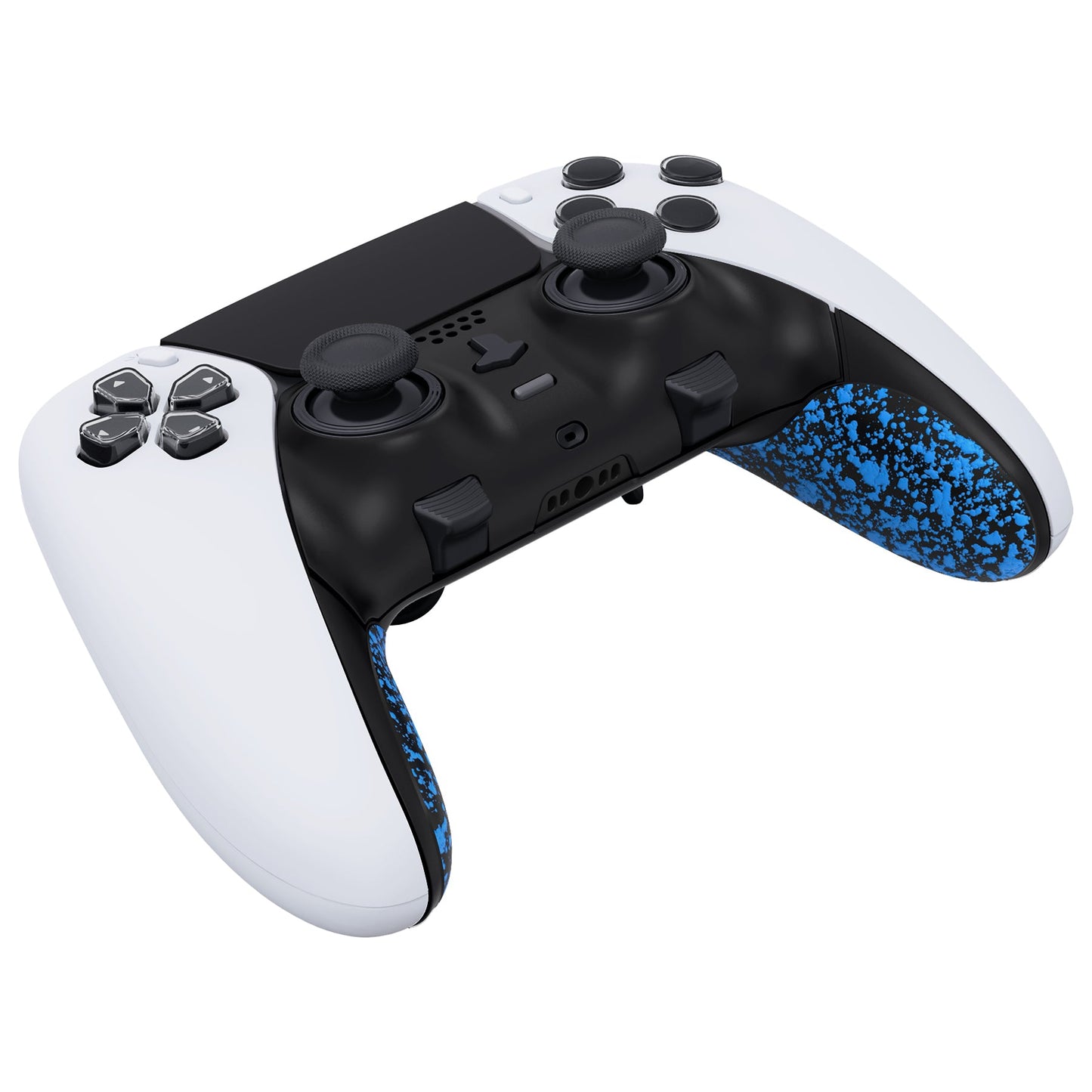 eXtremeRate Replacement Top Bottom Decorative Trim Shell Compatible with PS5 Edge Controller - Textured Blue eXtremeRate