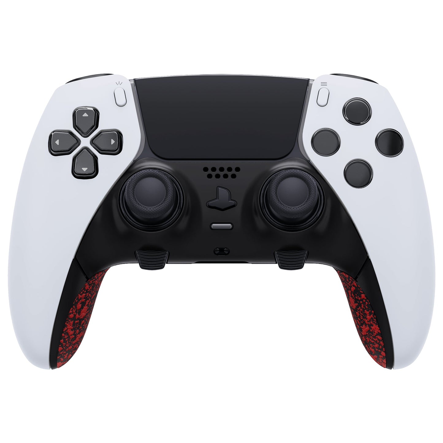 eXtremeRate Replacement Top Bottom Decorative Trim Shell Compatible with PS5 Edge Controller - Textured Red eXtremeRate