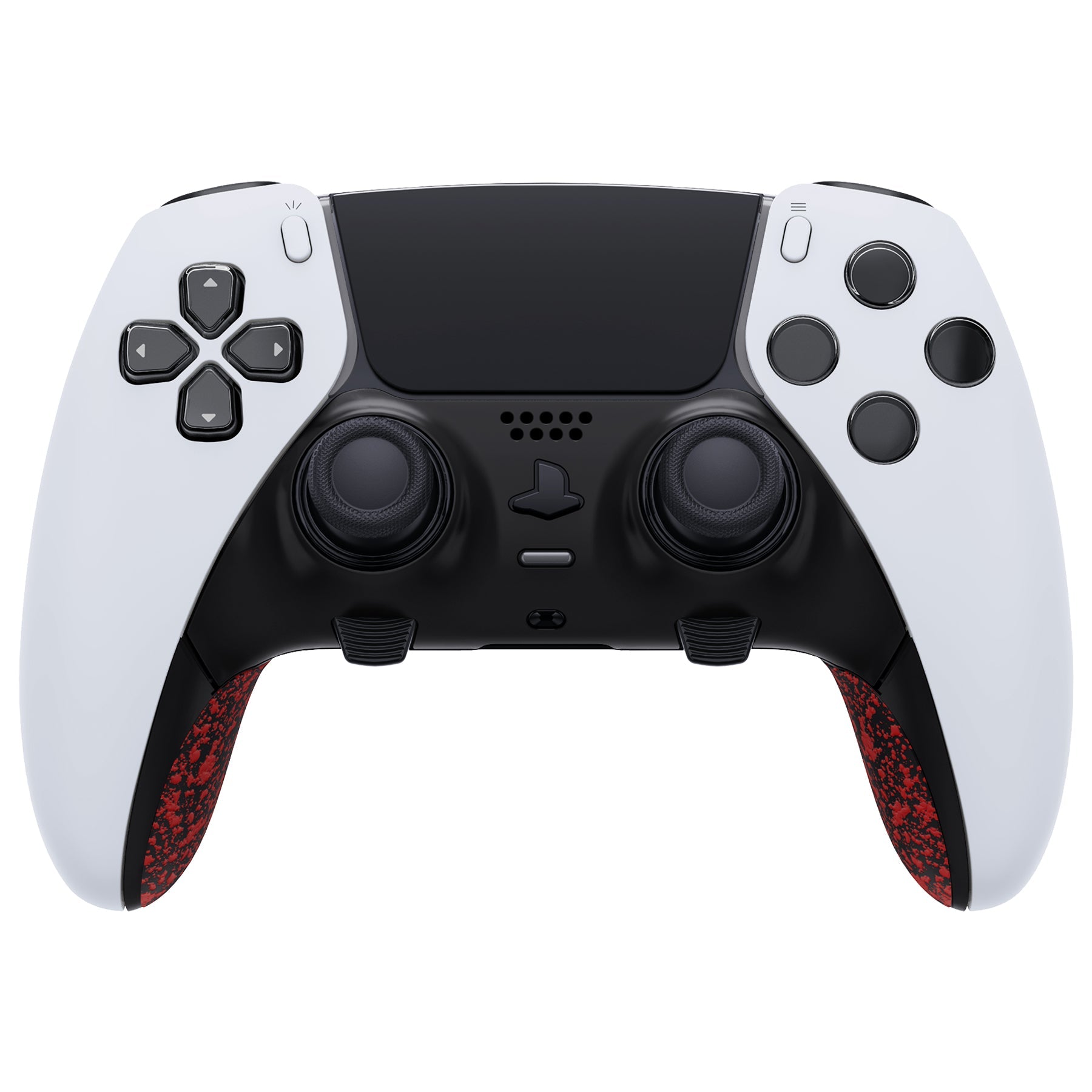 eXtremeRate Replacement Top Bottom Decorative Trim Shell Compatible with PS5 Edge Controller - Textured Red eXtremeRate