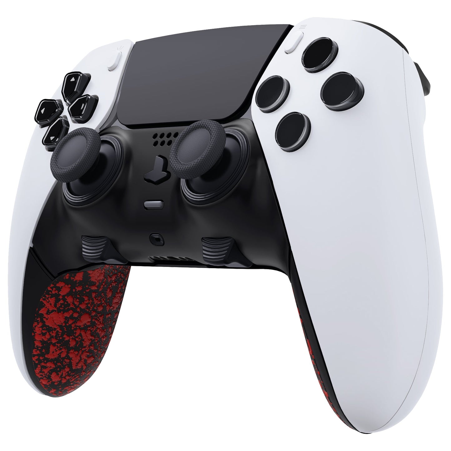 eXtremeRate Replacement Top Bottom Decorative Trim Shell Compatible with PS5 Edge Controller - Textured Red eXtremeRate
