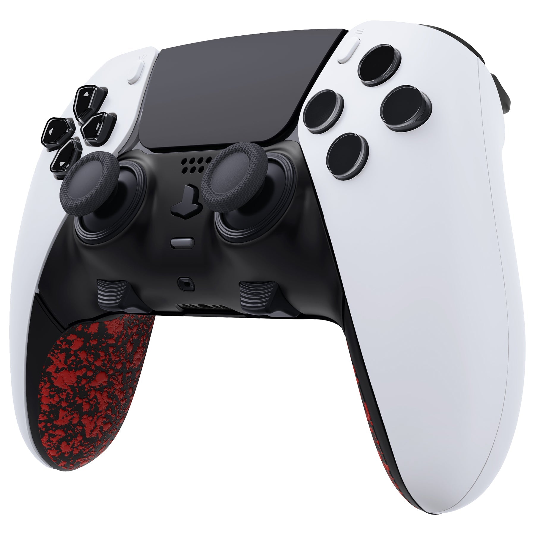eXtremeRate Replacement Top Bottom Decorative Trim Shell Compatible with PS5 Edge Controller - Textured Red eXtremeRate
