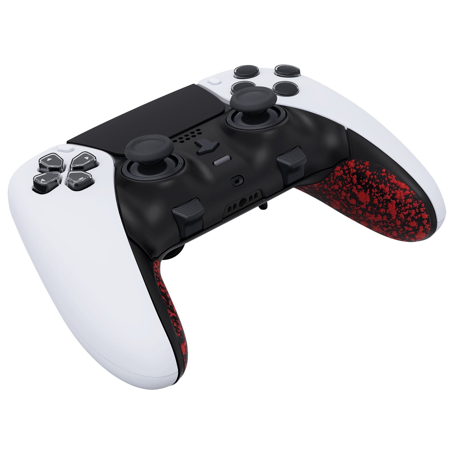 eXtremeRate Replacement Top Bottom Decorative Trim Shell Compatible with PS5 Edge Controller - Textured Red eXtremeRate