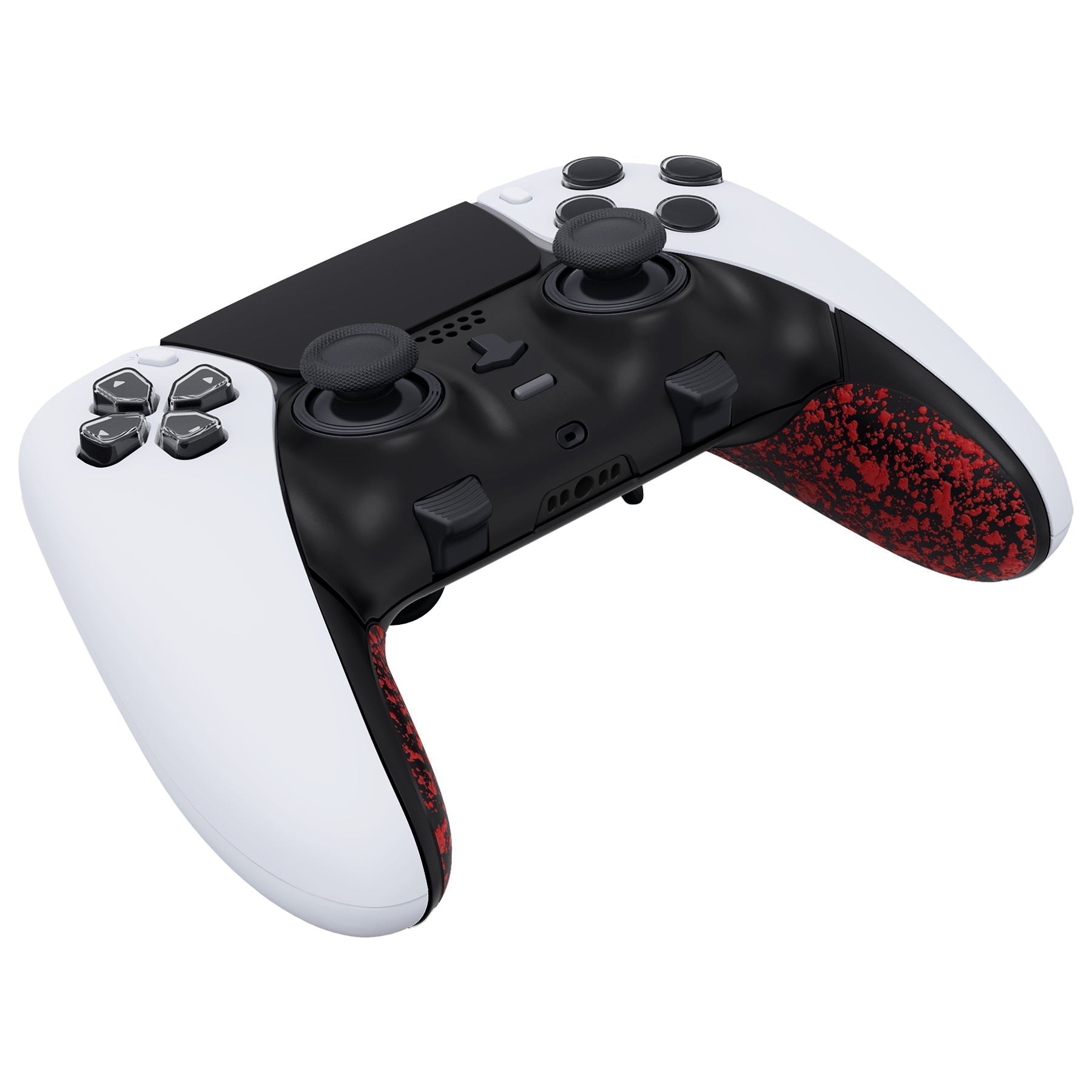 eXtremeRate Replacement Top Bottom Decorative Trim Shell Compatible with PS5 Edge Controller - Textured Red eXtremeRate