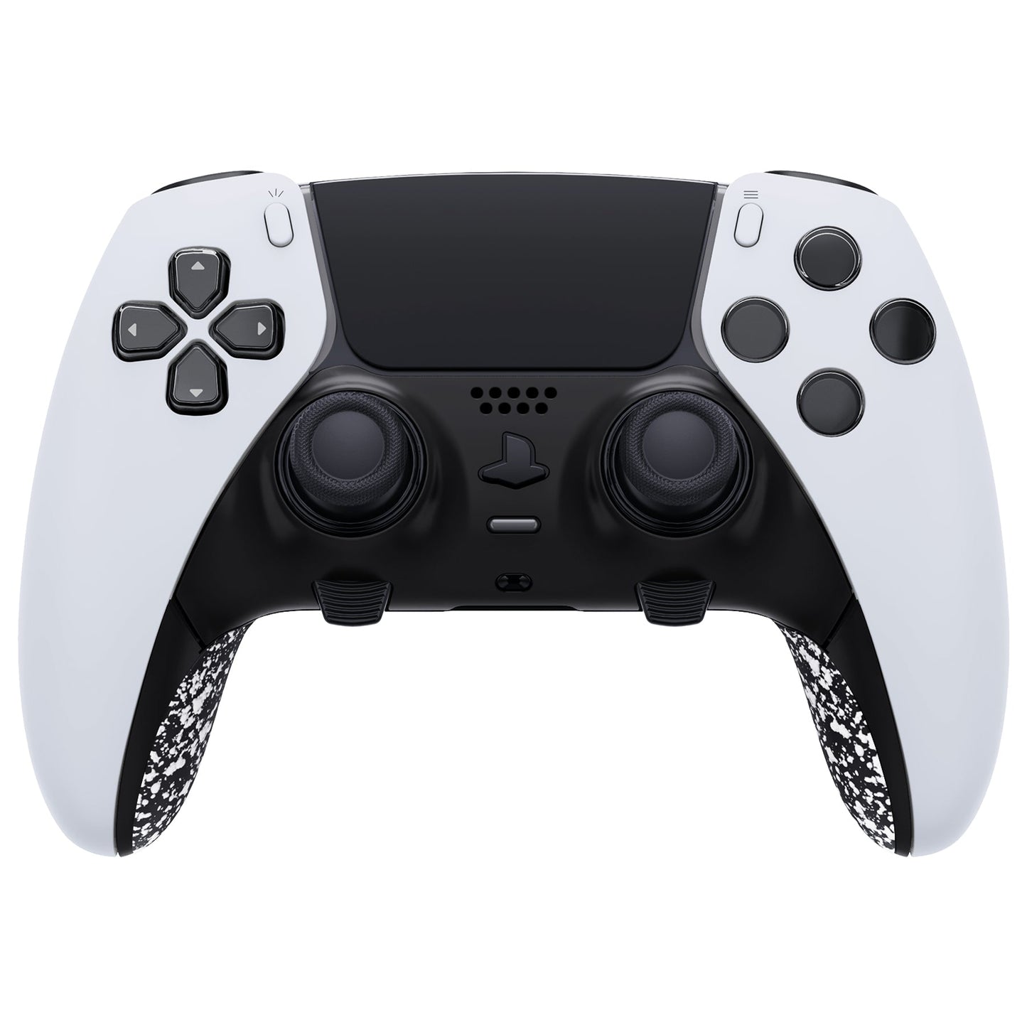 eXtremeRate Replacement Top Bottom Decorative Trim Shell Compatible with PS5 Edge Controller - Textured White eXtremeRate