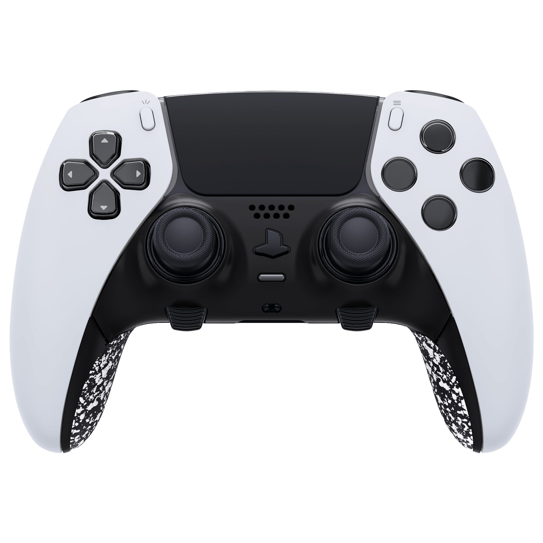 eXtremeRate Replacement Top Bottom Decorative Trim Shell Compatible with PS5 Edge Controller - Textured White eXtremeRate