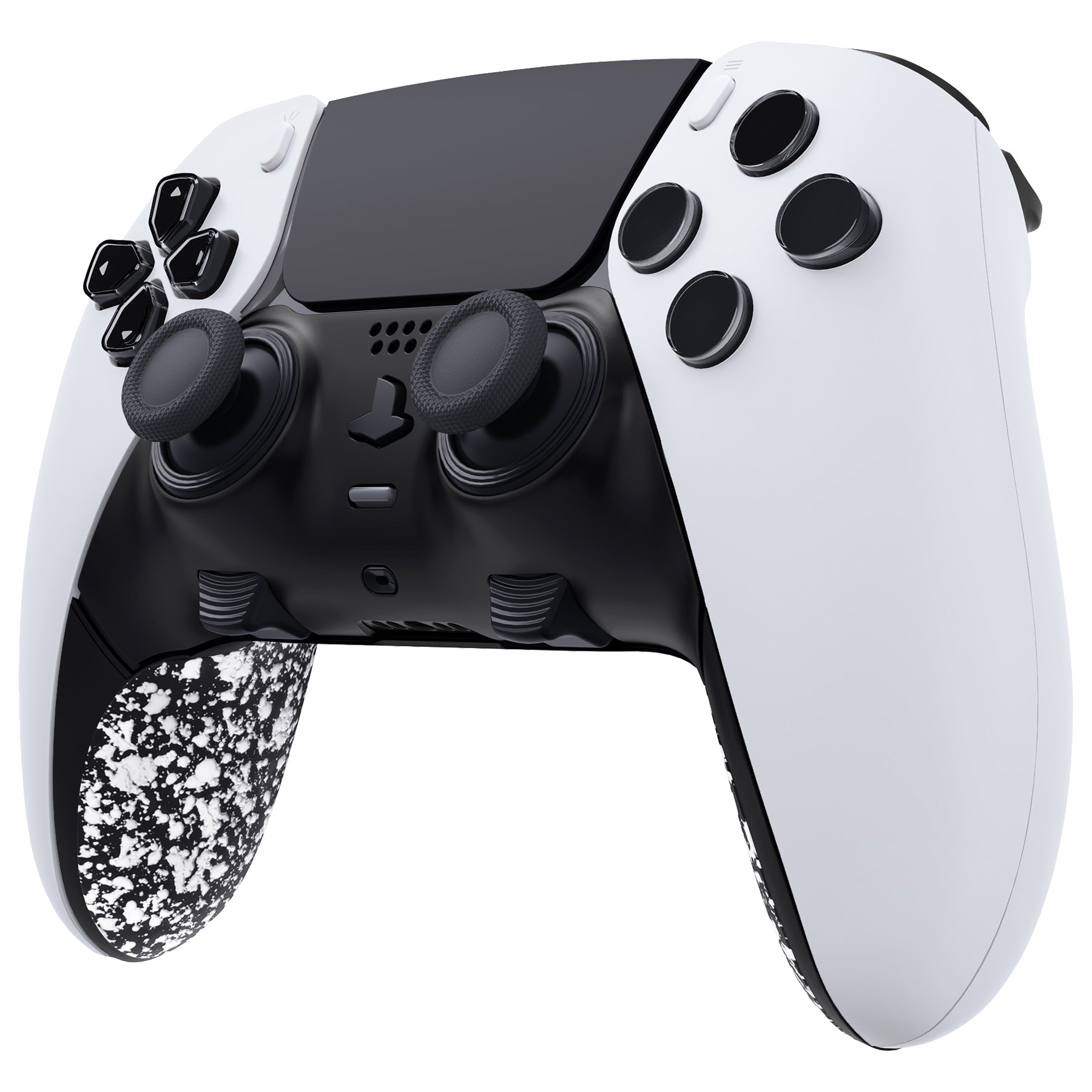 eXtremeRate Replacement Top Bottom Decorative Trim Shell Compatible with PS5 Edge Controller - Textured White eXtremeRate