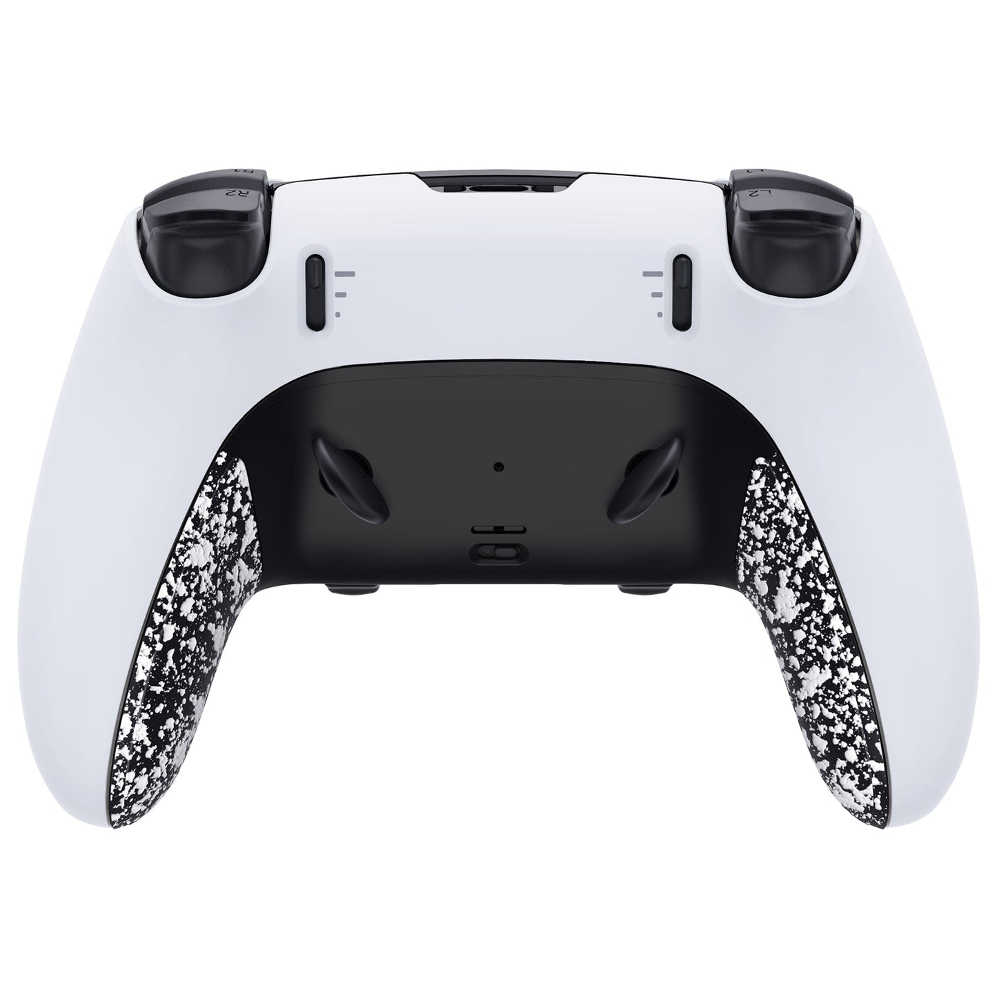 eXtremeRate Replacement Top Bottom Decorative Trim Shell Compatible with PS5 Edge Controller - Textured White eXtremeRate