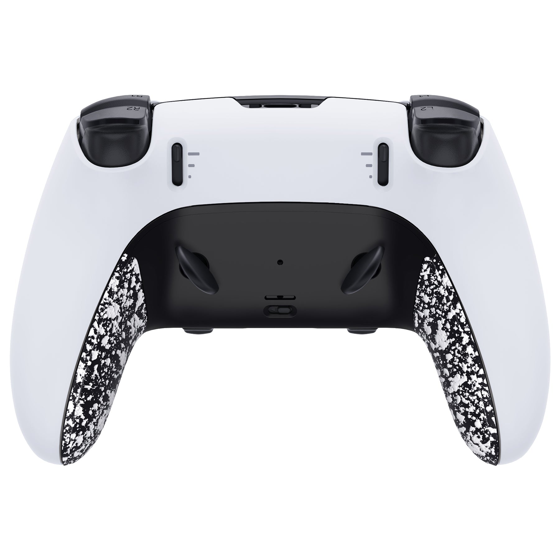 eXtremeRate Replacement Top Bottom Decorative Trim Shell Compatible with PS5 Edge Controller - Textured White eXtremeRate