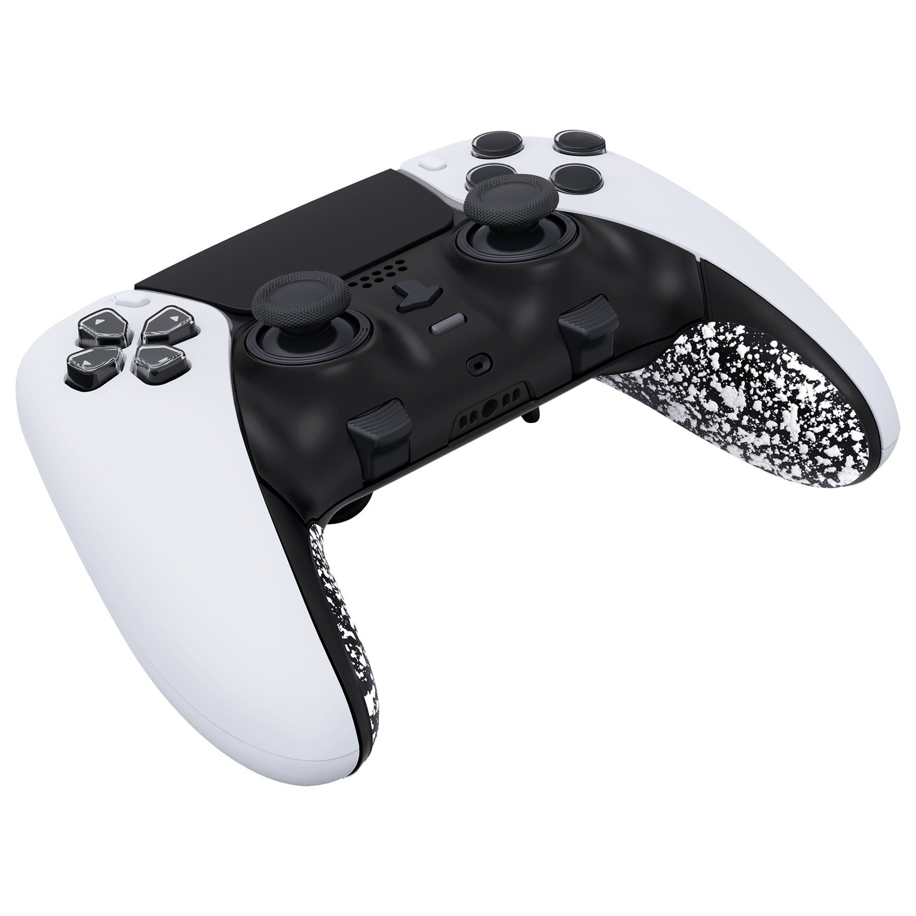 eXtremeRate Replacement Top Bottom Decorative Trim Shell Compatible with PS5 Edge Controller - Textured White eXtremeRate