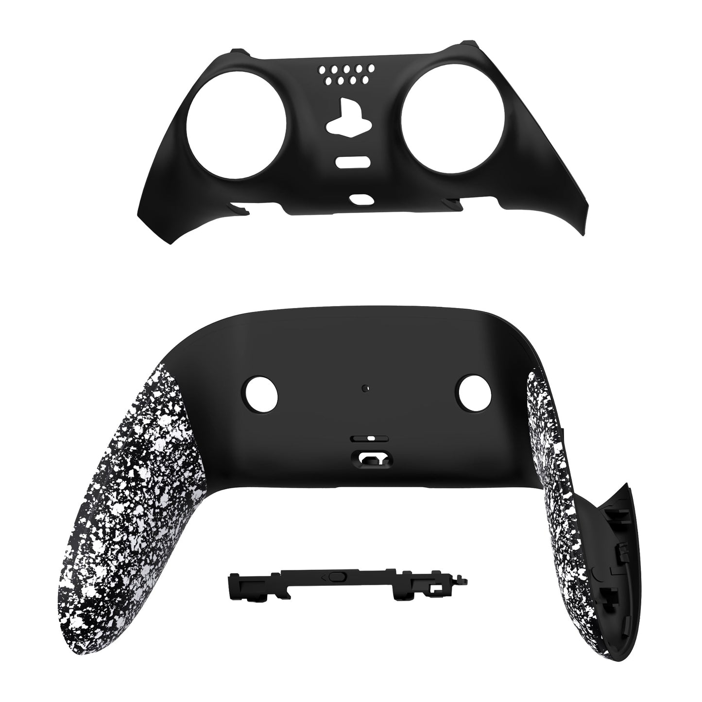eXtremeRate Replacement Top Bottom Decorative Trim Shell Compatible with PS5 Edge Controller - Textured White eXtremeRate
