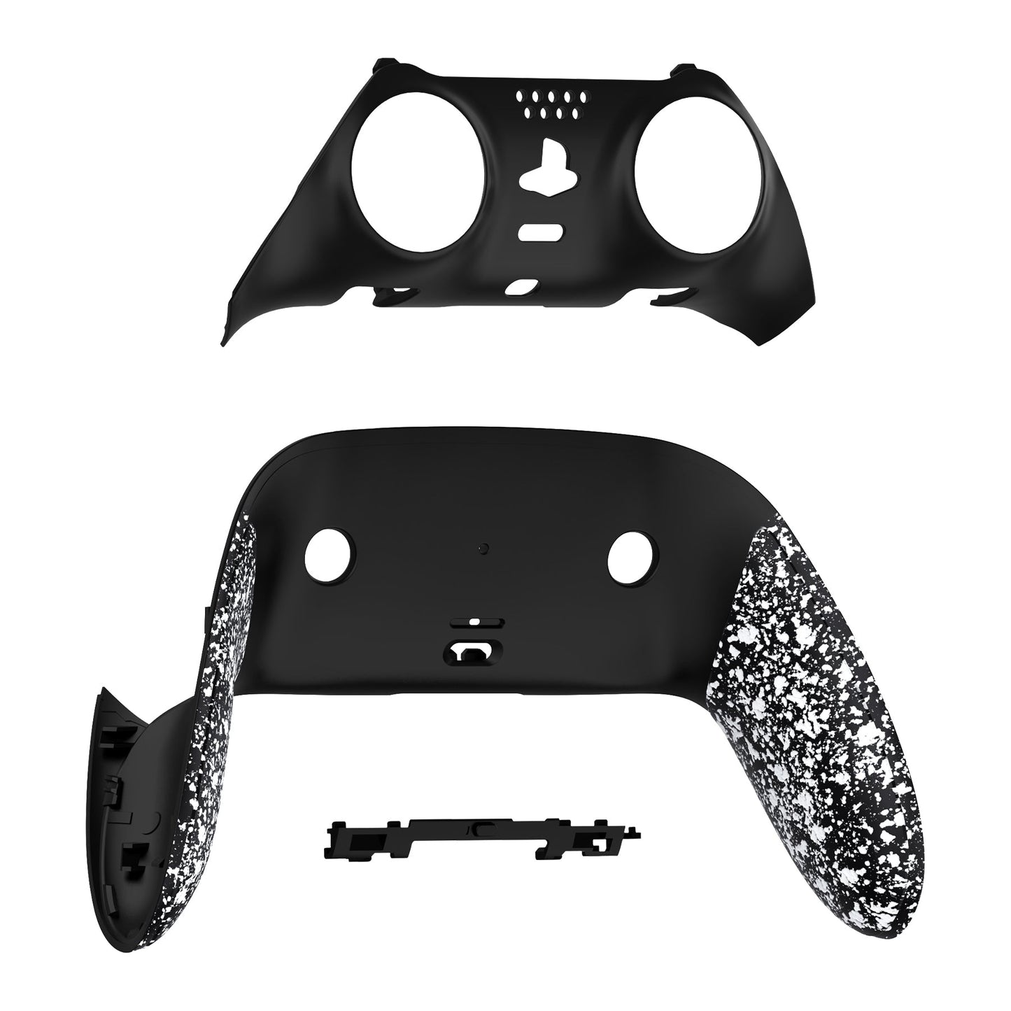 eXtremeRate Replacement Top Bottom Decorative Trim Shell Compatible with PS5 Edge Controller - Textured White eXtremeRate