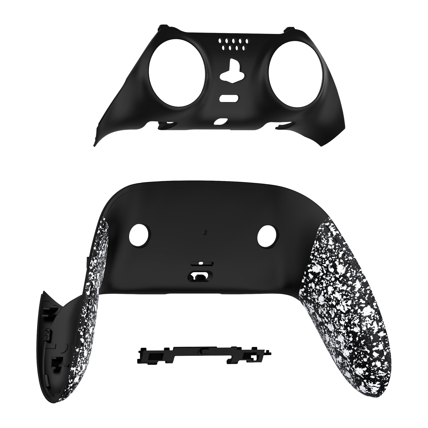 eXtremeRate Replacement Top Bottom Decorative Trim Shell Compatible with PS5 Edge Controller - Textured White eXtremeRate